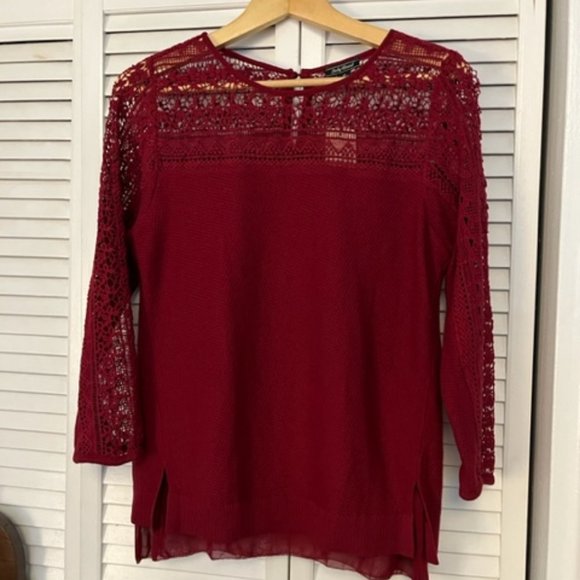 Lucky Brand Holiday Berry Red Top - Picture 1 of 7